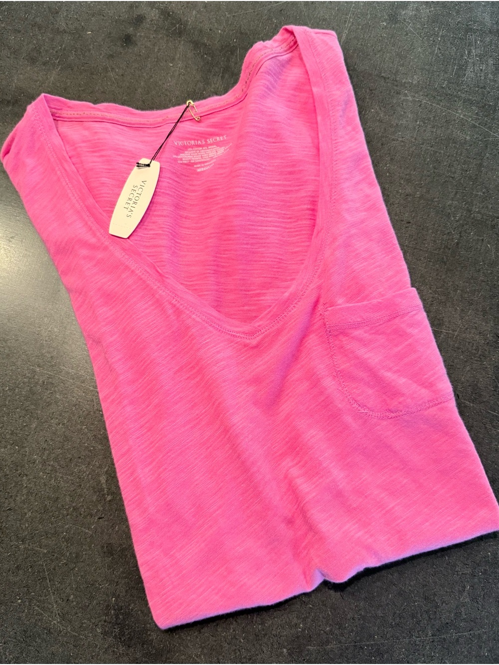 Victoria's Secret Hot Pink V-Neck Tee with Pocket - Women’s